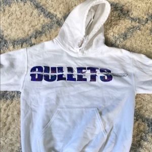 CA bullets white hoodie